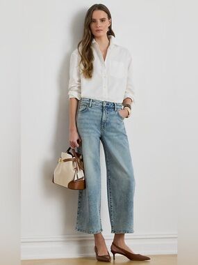 Vintage Lee Crop Kick Flare Low Rise light wash Denim Jeans